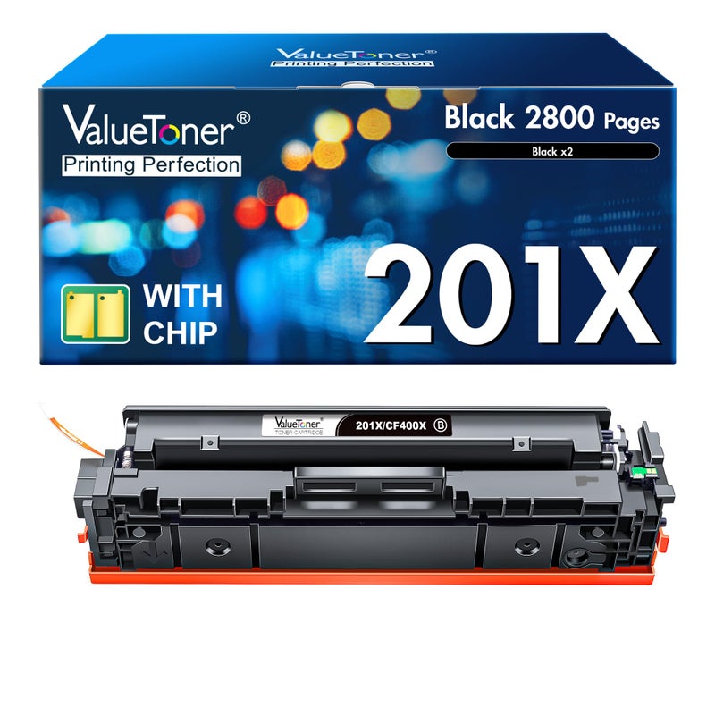 Valuetoner خراطيش حبر بديلة Valuetoner متوافقة مع 201X باللون الأسود لطابعة HP 201X 201A عالية الإنتاجية لطابعات HP Color LaserJet Pro MFP M277n M277dw M277c6 Pro M252n M252dw M274n، سلسلة طابعات M252 M277 (1 أسود) - Image 1